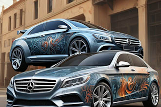 do professional commercial personal car wrap design, custom