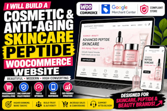 build cosmetic and anti aging skincare peptide woo commerce website