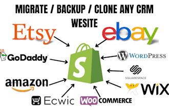 clone backup migrate move wordpress etsy wix website to shopify store migration