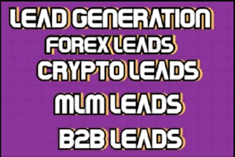 generate hot crypto leads, forex leads, mlm, mca leads, depositor investor leads