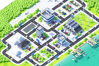 3d vector design for isometric illustration map isometric projection landmark