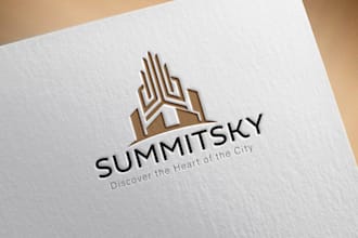 design real estate, construction logo for company