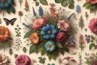 do a beautiful vintage botanical illustrations