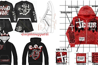 design teach pack streetwear t shirt mockup merchandise  grung y2k clothing desi