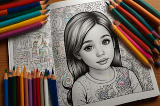 create kids coloring book cover kids activity book interior cover design