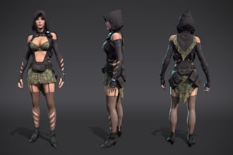 create 3d metahuman character,3d character model,game assets,ue5 model