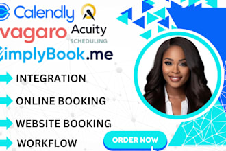 setup booking appointment on acuity scheduling, calendly, fresha, simply bookme