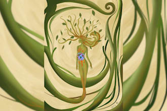 create mystical fantasy illustrations inspired by nature and the divine