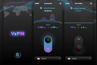 build VPN app with admin panel for android and ios devices