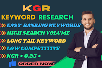 provide the best kgr keyword research for google top ranking