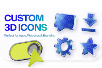 design custom 3d icons for web, mobile, social media