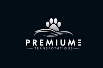 design premium minimalist pet transport logo design for you