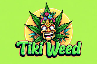 design outstanding tiki weed logo with express delivery