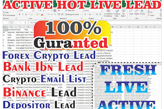 generate fresh live forex crypto leads, binance leads, business leads, mlm lead