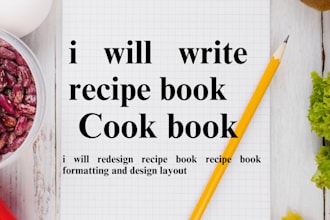 write design format recipe cookbook, vegan, vegetarian, keto ebook layout gluten