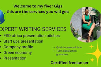 write a company profile and presentation pitch deck for startups to get funding
