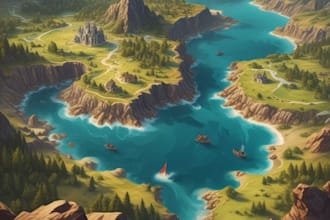 draw a custom map for fantasy, scifi, book or boardgame