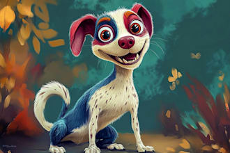 perform expert caricature cartoons in disney pet portrait