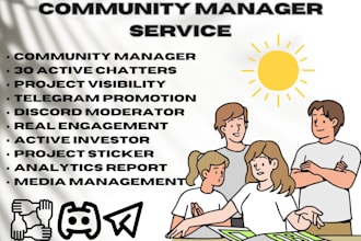 grow your telegram community manager 20 active chatters content promotion