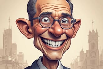 draw sports cartoon with big head or caricature