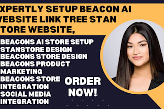 setup beacon ai website link tree stan store website, beacon store design