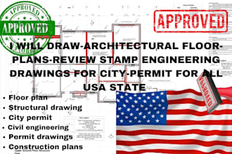draw architectural floor plans review stamps  engineering drawings city permit