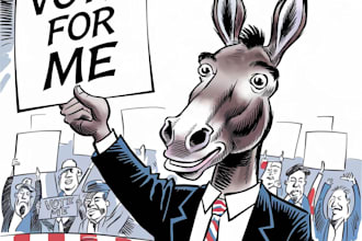 create a political or satirical cartoon