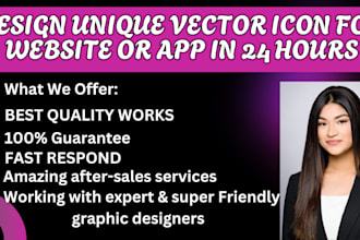 design unique vector icon for website or app in 24 hours