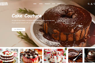 design profitable cake shopify store chocolate ice cream pastry bakery website