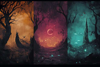 draw intricate digital fantasy landscapes or environment art