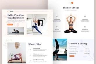 redesign meditation classes, workout website for wordpress or wix, yoga website