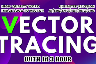 convert raster to vector, vector tracing , recreate