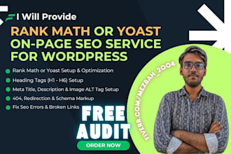 provide rank math or yoast on page SEO service for wordpress