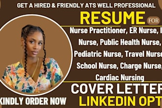 make nurse practitioner, er, icu nurse, pediatric public health, travel nurse cv