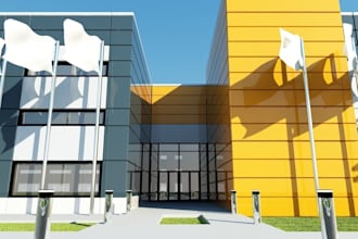 redesign 3d sport facilities, golf simulator, landscape design, golf course, cgi