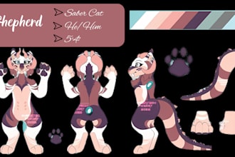 draw furry reference sheet fursona furry art oc character design furry nsfw