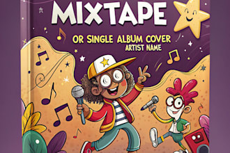 design dope cartoon, mixtape or single album cover artwork
