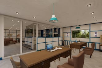 produce unique office design,stunning furniture,render 3d,interior visualization