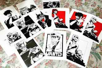 illustrate posters of your fav anime or comic characters
