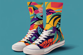 draw unique socks design or sketch for you