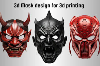 sculpt printable 3d mask, 3d helmet model, cosplay model, armor, 3d mask model