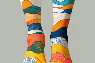 draw sublimation all type of unique socks design and pattern