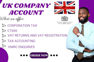 file uk company accounts, corporation tax ct600 and UK vat return