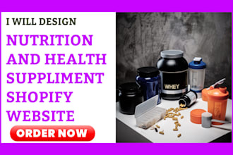 design nutrition supplement website food vitamin store with klaviyo sales app