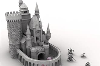 design 3d figurines,miniature terrain,dnd diorama 3d print stl,medieval, zbrush