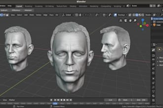 sculpt realistic 3d head face 3d bust 3d full body model stl for 3d printing