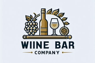 do modern barbershop, eagle and wine bar logo design