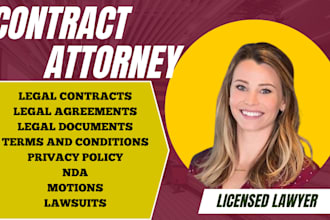 be lawyer for court motions, agreements, divorce, lawsuits, complaints, appeals