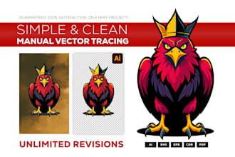 convert logo or image to vector with manual raster to vector tracing