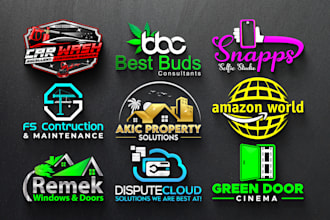 create eye catchy unique and modern 3d business logo design